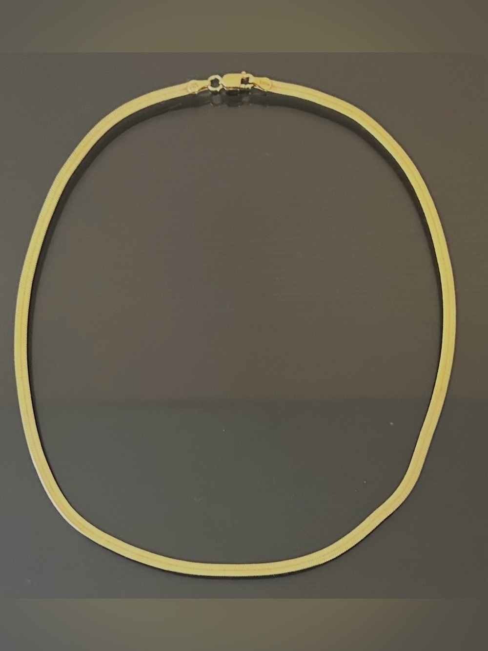 Gold Plated Herringbone Chain 15” Necklace - Women's Accessory